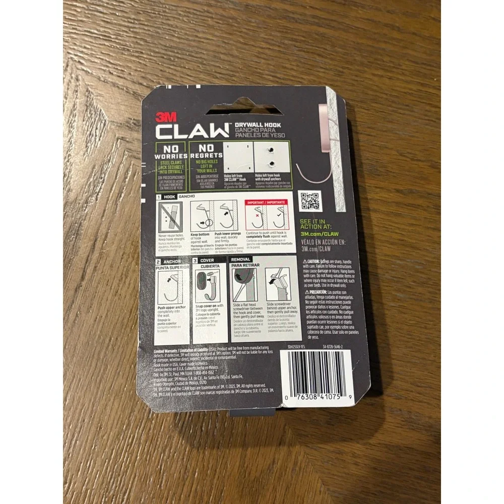 Lot of 2 3M CLAW Drywall Picture Hangers 25lb No Studs Required 3DH25SL-1ES